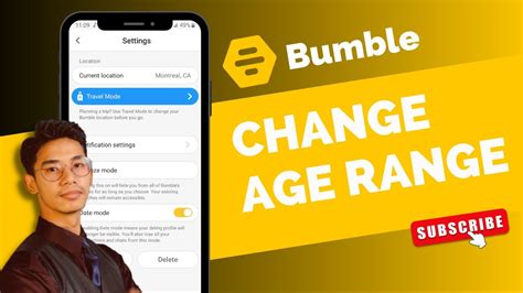 how to change age range on bumble